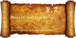 Meszli Kalliopé névjegykártya
